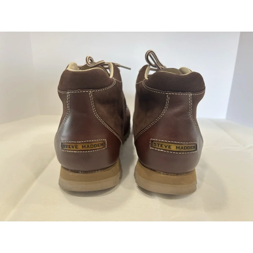 Steve Madden Leather Chukka Boots Brown Lace Casual Mens Size 12